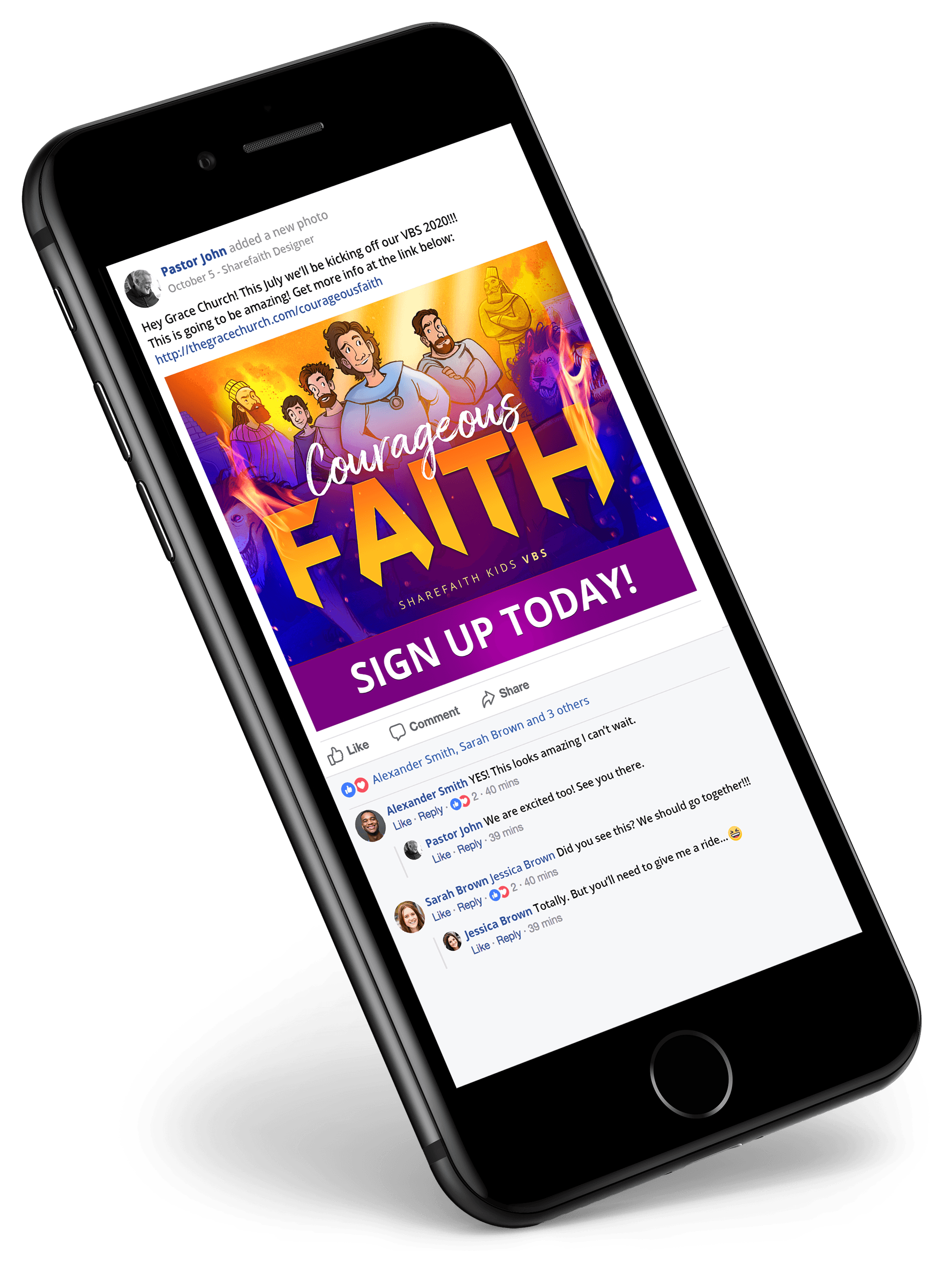 Sharefaith VBS Sharing On Mobile Device