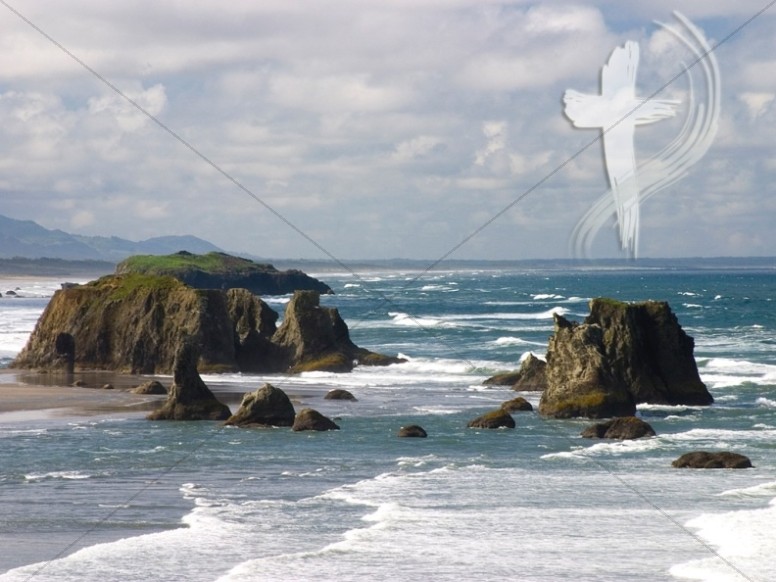 Peaceful Ocean and Cross Thumbnail Showcase