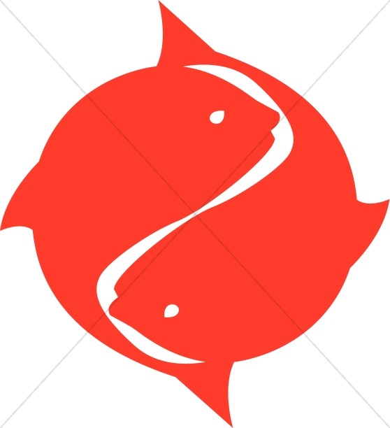 Bright Red Two Fish Symbol Thumbnail Showcase