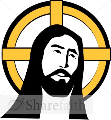 Jesus with Cross Halo | Jesus Clipart