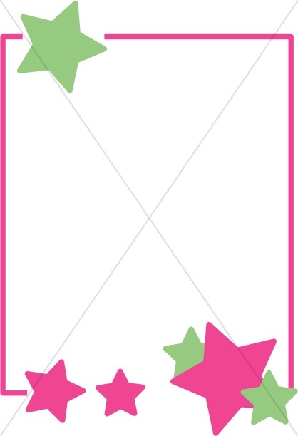 Bright Green and Pink Stars