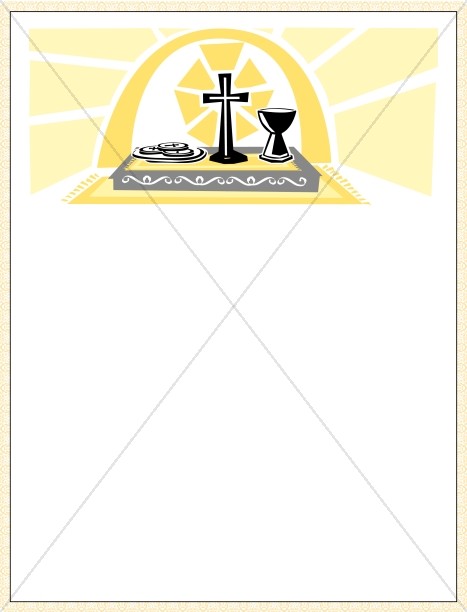Communion Certificate Gold Border