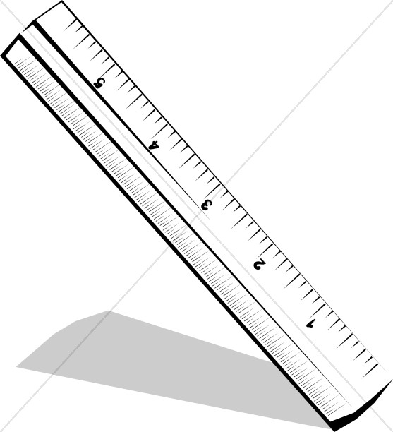 Tilted Black and White Ruler