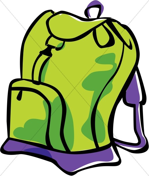 Green and Purple Backpack Thumbnail Showcase