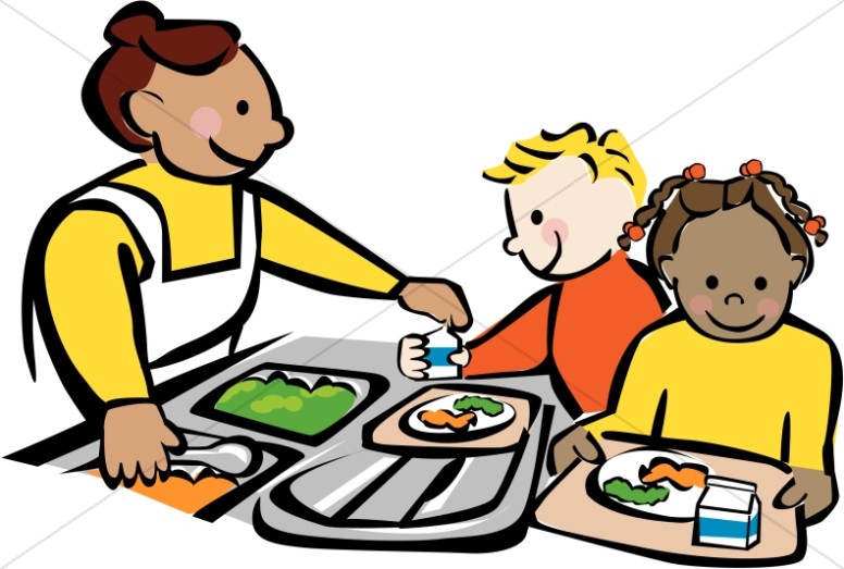 Children Getting Lunch at Cafeteria