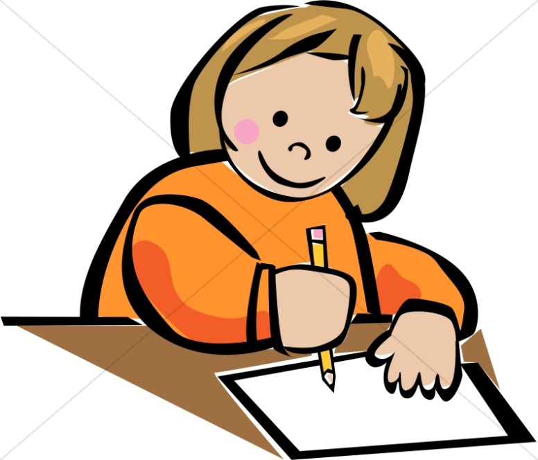 Young Girl Writing Thumbnail Showcase