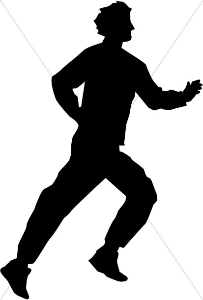 Running Man in Silhouette Thumbnail Showcase