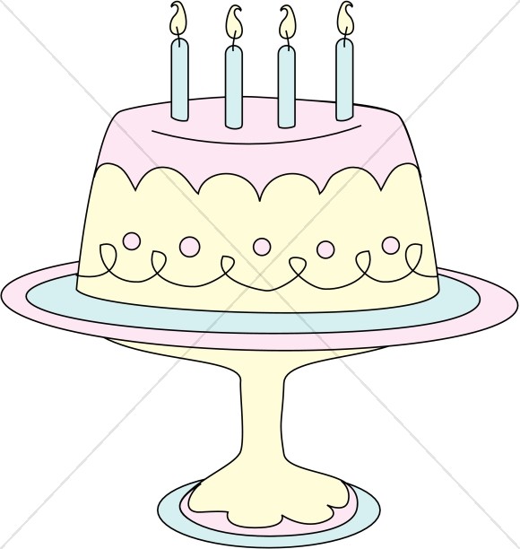 Pastel Birthday Cake on Platter Thumbnail Showcase