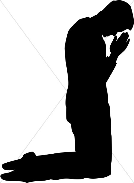 Man Kneeling In Prayer Silhouette