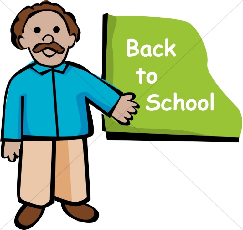 Teacher with Back to School Chalkboard Thumbnail Showcase