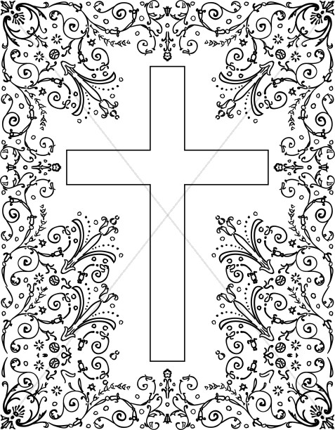 Black and White Floral Cross Border