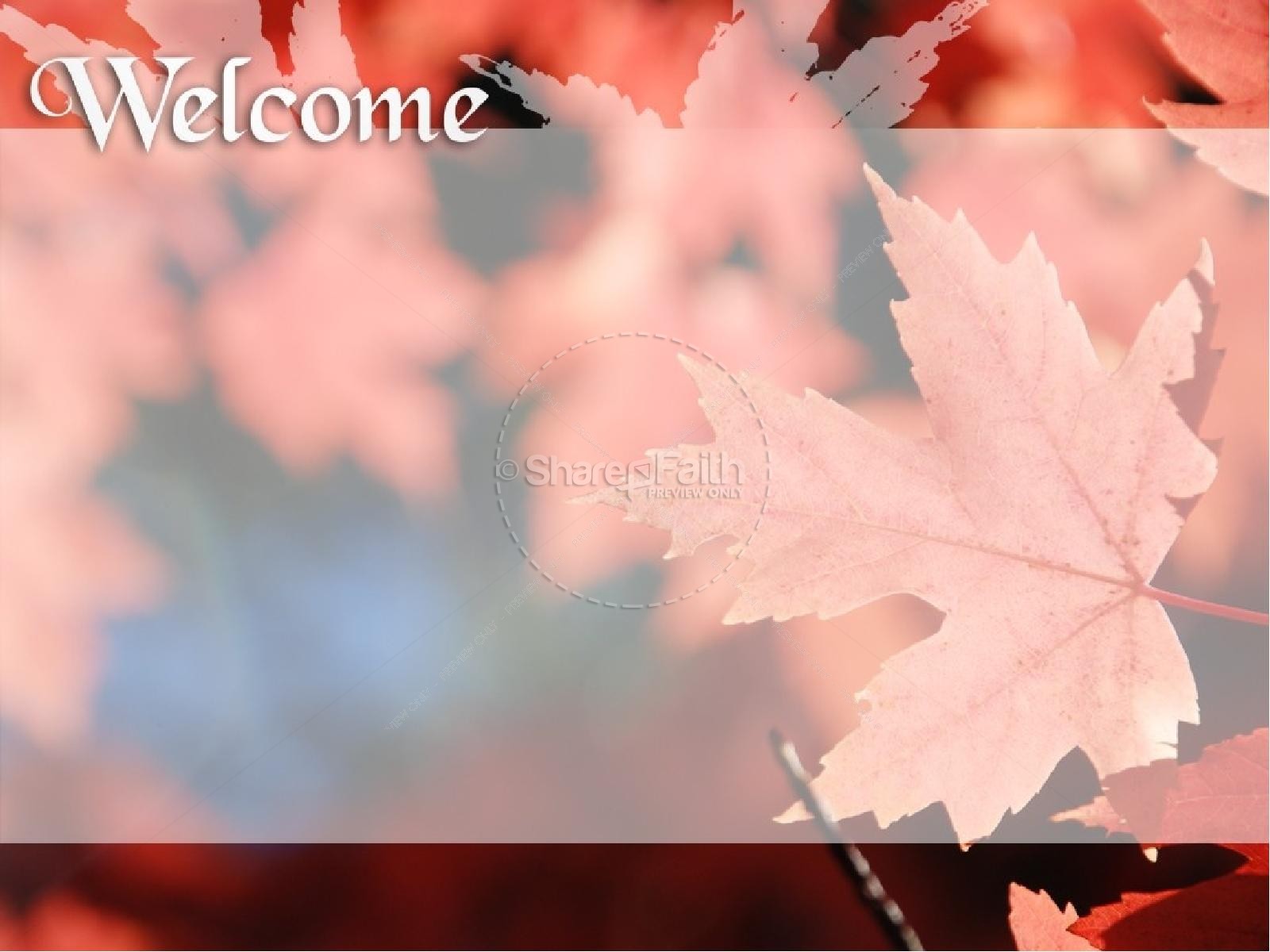 Welcome with Red Leaves and Text Box | slide 1