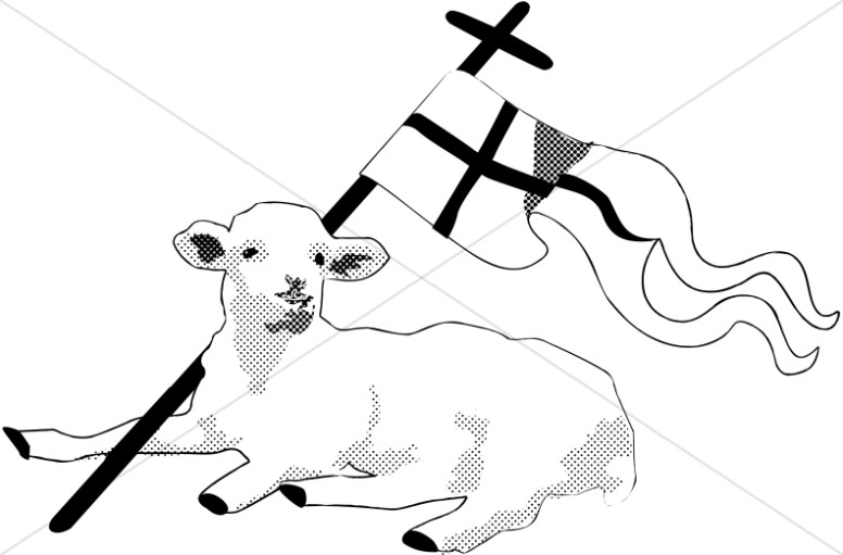Black and White Lamb with Christian Banner Thumbnail Showcase