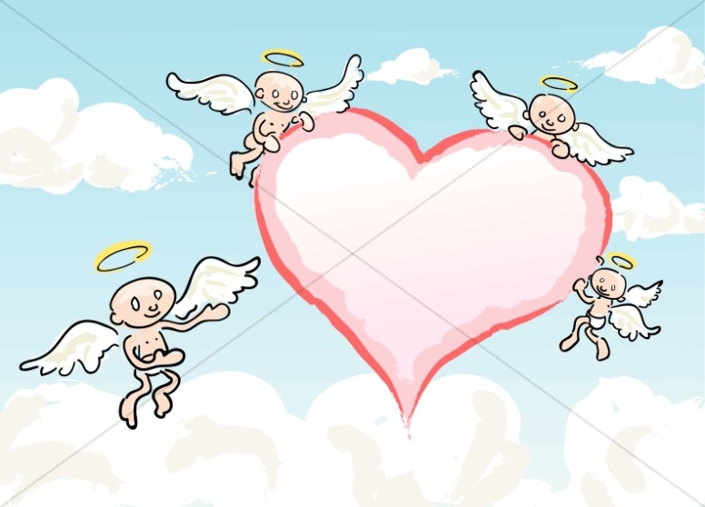 Angels Surrounding a Heart Thumbnail Showcase