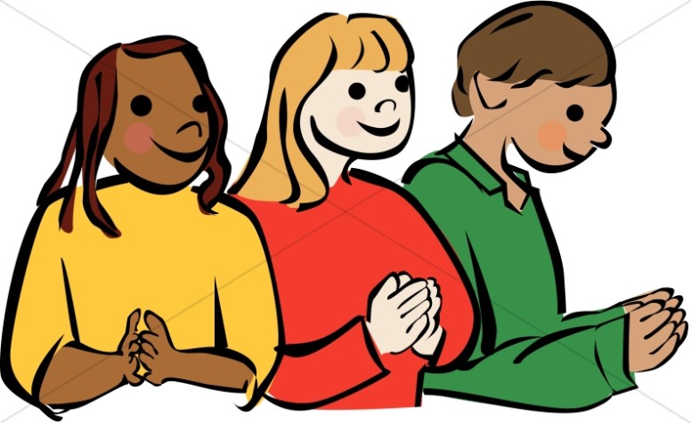 boy and girl praying clipart