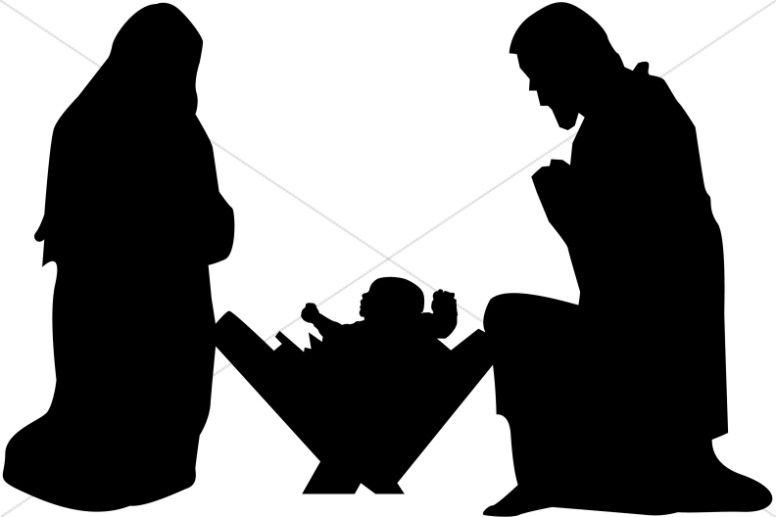 Mary, Joseph and Baby Jesus Silhouette Thumbnail Showcase