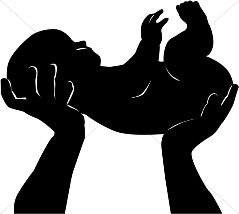 Silhouette of Baby Held Up to God Thumbnail Showcase