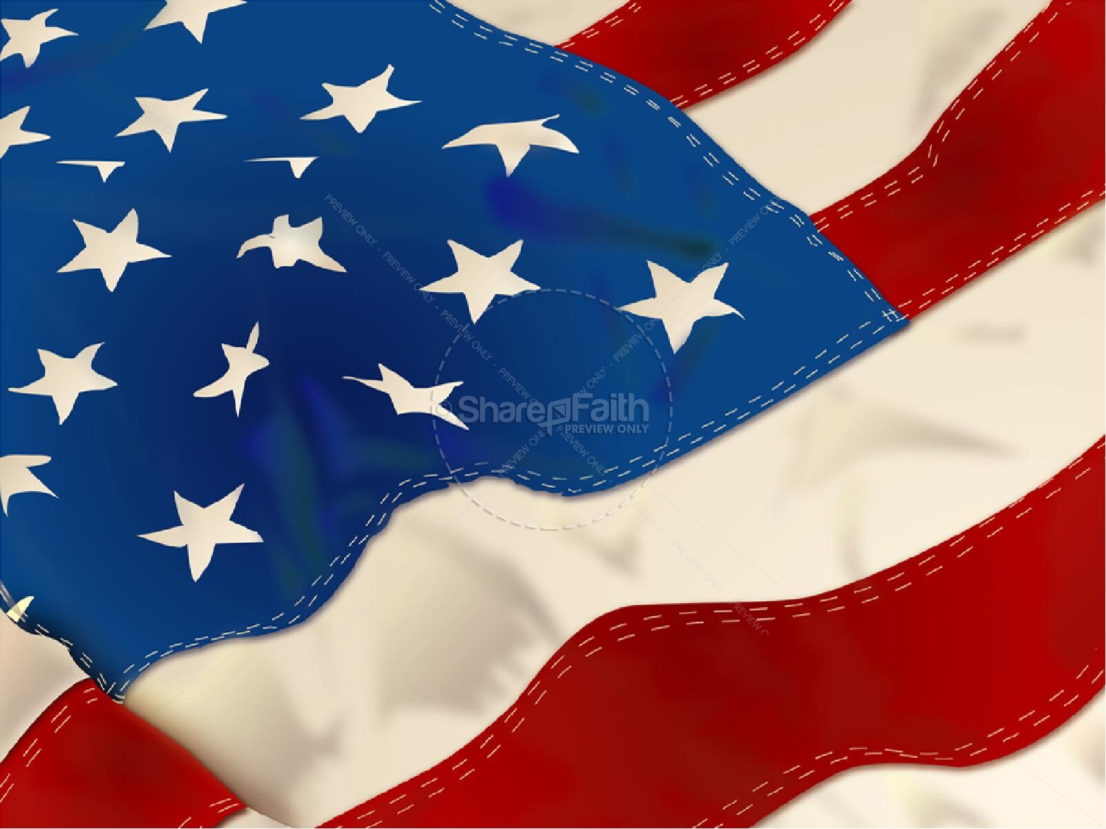 American Flag with Stitching Thumbnail 1