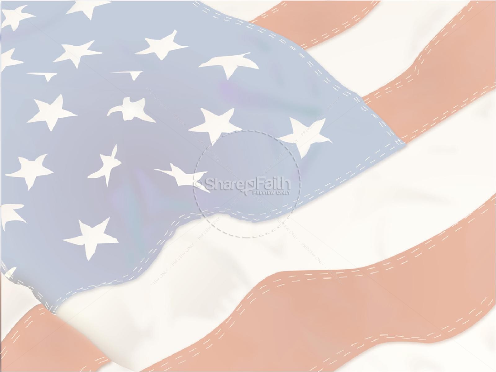 American Flag with Stitching Thumbnail 2