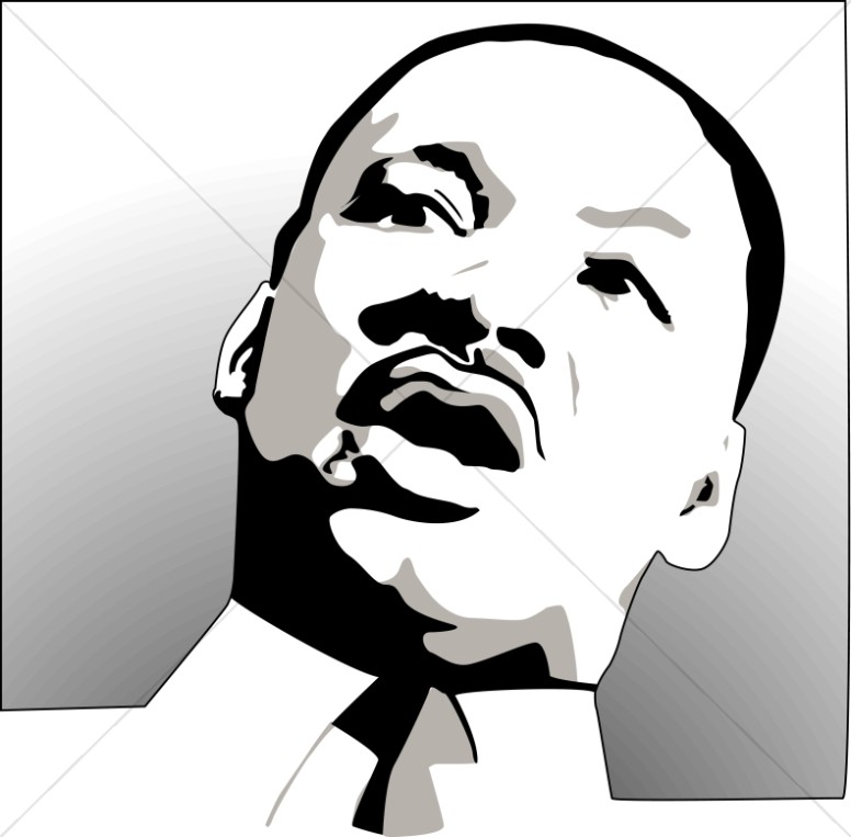 martin luther king clipart black and white