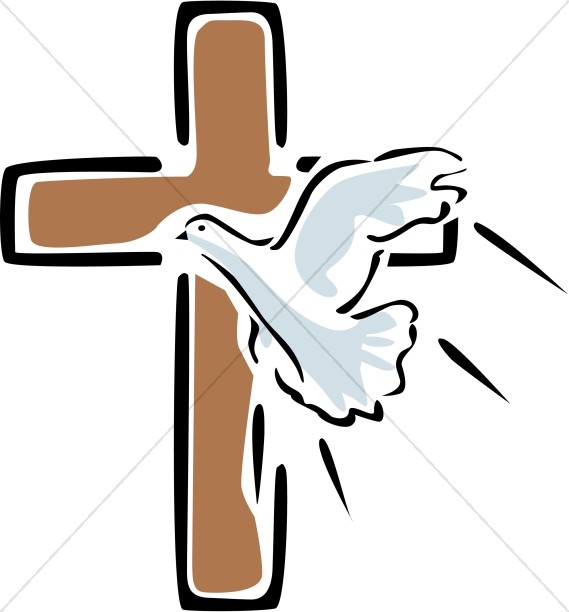 Outlined Cross with Flying Dove Thumbnail Showcase