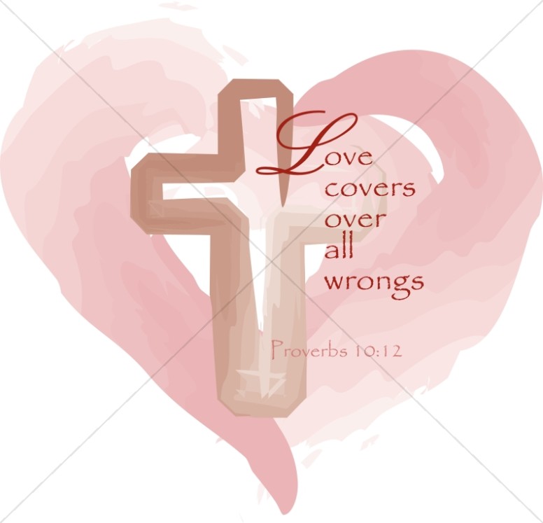 Heart with Cross and Love Proverb