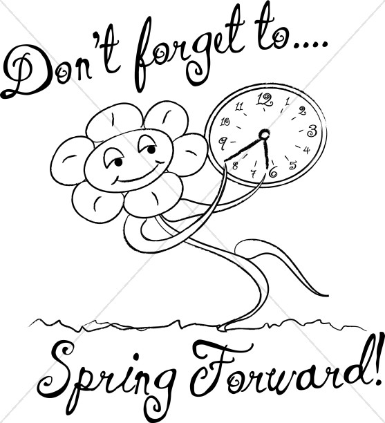 Spring Forward with Words in Black and White
