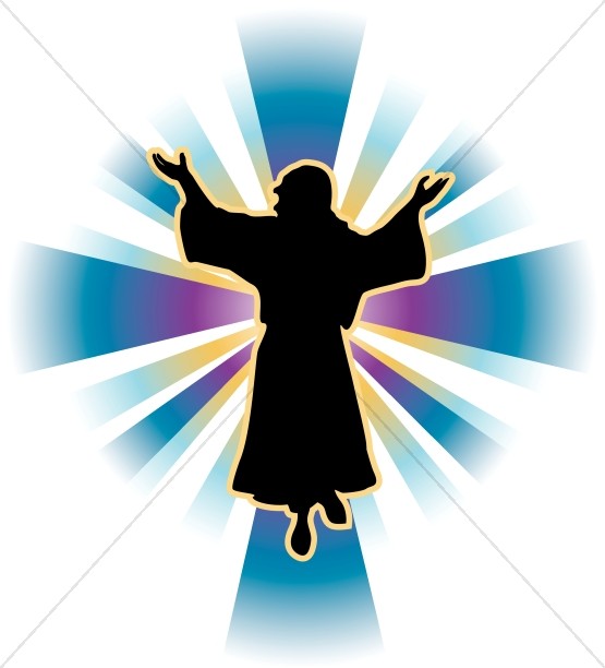 Jesus with Multicolored Rays of Light Thumbnail Showcase