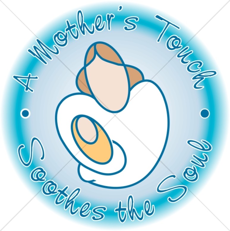 Mother's Touch in a Blue Circle
