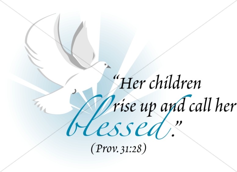  Dove with Proverbs Verse about Moms