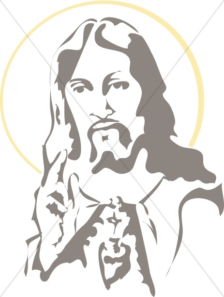 Portrait of Jesus with halo Thumbnail Showcase