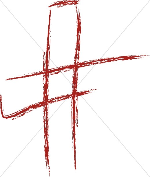 Brushstroke Cross in Red Thumbnail Showcase