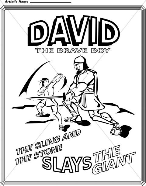 David the Brave Boy Coloring Page Thumbnail Showcase
