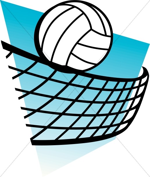 Volleyball with Blue Background