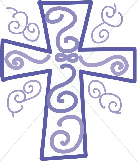 Cross with Purple Swirls Thumbnail Showcase