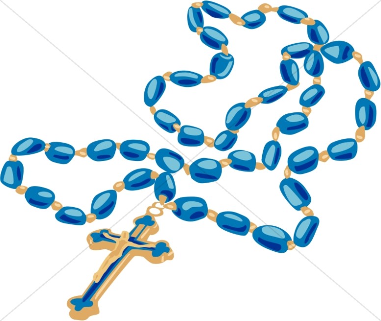 Rosary with Blue Beads and Gold Thumbnail Showcase