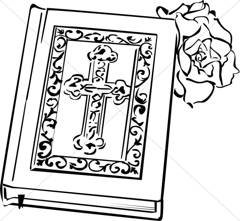 Ornate Bible with a Rose