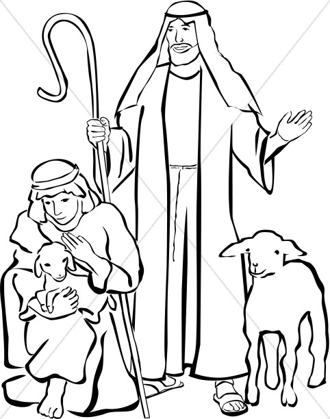 shepherd staff coloring page