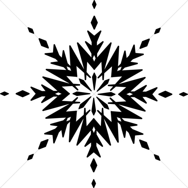 Black and White Ice Crystal Snowflake