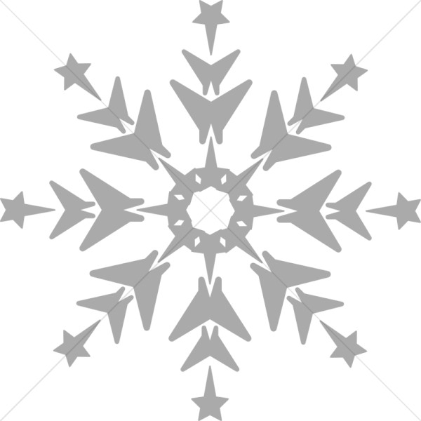 Grayscale Snowflake Clipart Thumbnail Showcase