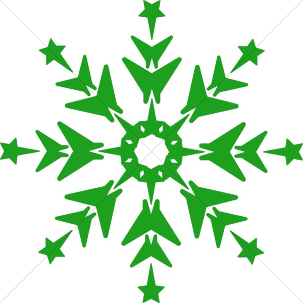 Green Wintry Snowflake Thumbnail Showcase
