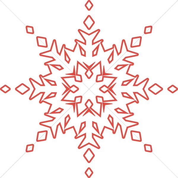 Unique Red Outlined Snowflake Thumbnail Showcase
