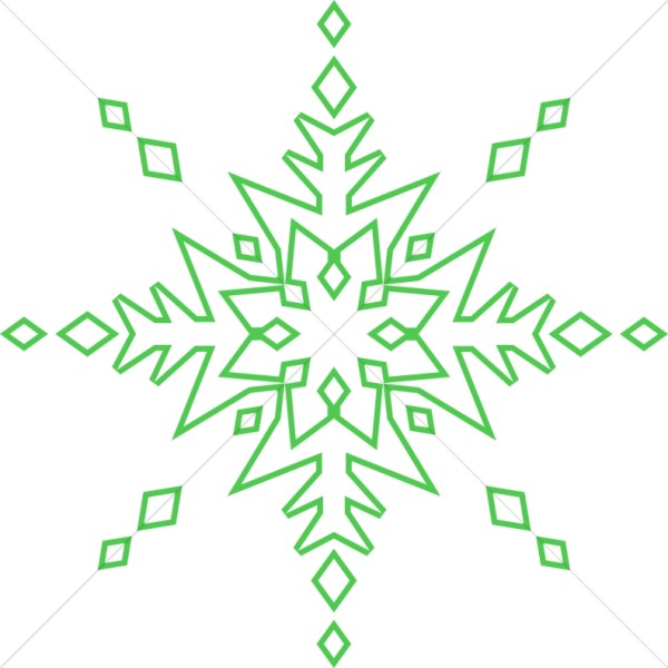 Green Line Art Snowflake Thumbnail Showcase