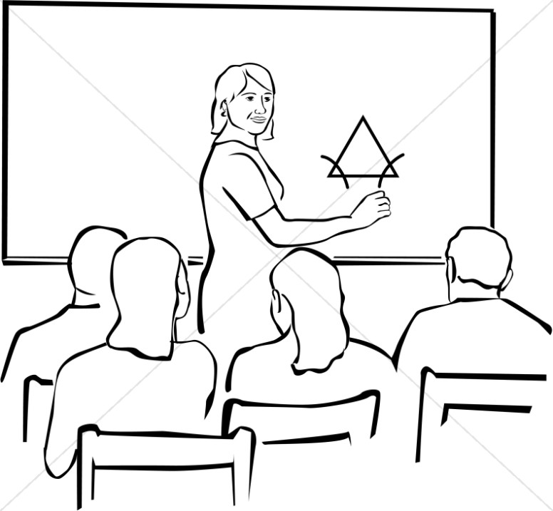 Teacher Clipart in Black and White Thumbnail Showcase