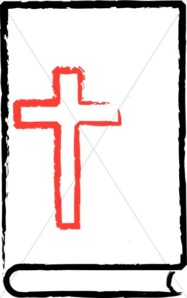 Red Cross on Black Outline Bible Thumbnail Showcase