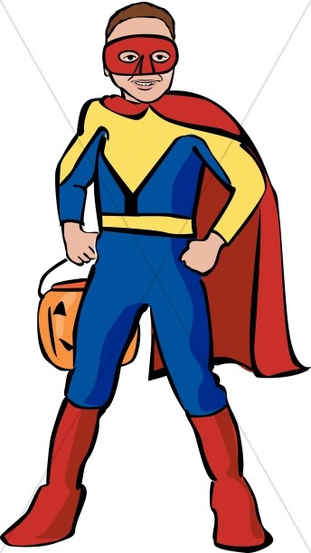 Boy Superhero Clipart in Color Thumbnail Showcase