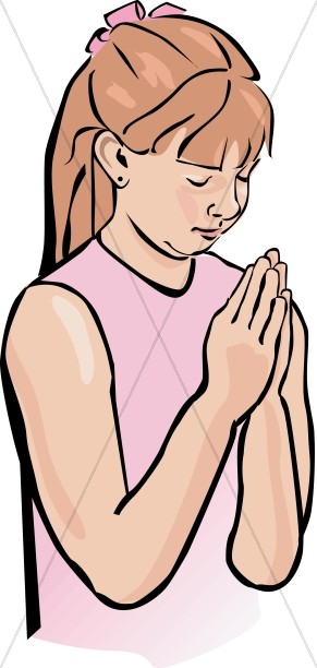 Girl Praying Clipart Thumbnail Showcase
