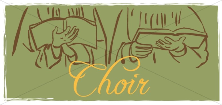 Choir with Hymnals Clipart Thumbnail Showcase