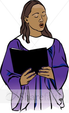 Choir Singer in Purple Robe | Church Choir Clipart