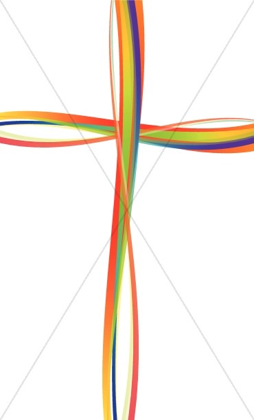 Rainbow Lines Cross Clipart Thumbnail Showcase